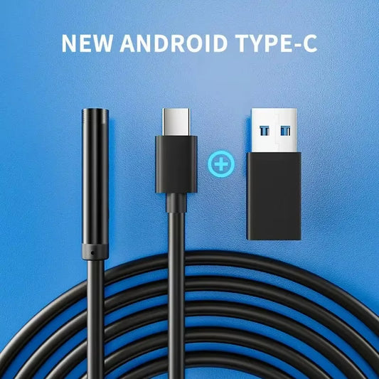 7.0MM TYPE-C Endoscope Camera IP67 Waterproof 6 Leds Adjustable USB Android Flexible Inspection Borescope Cameras for Phone PC